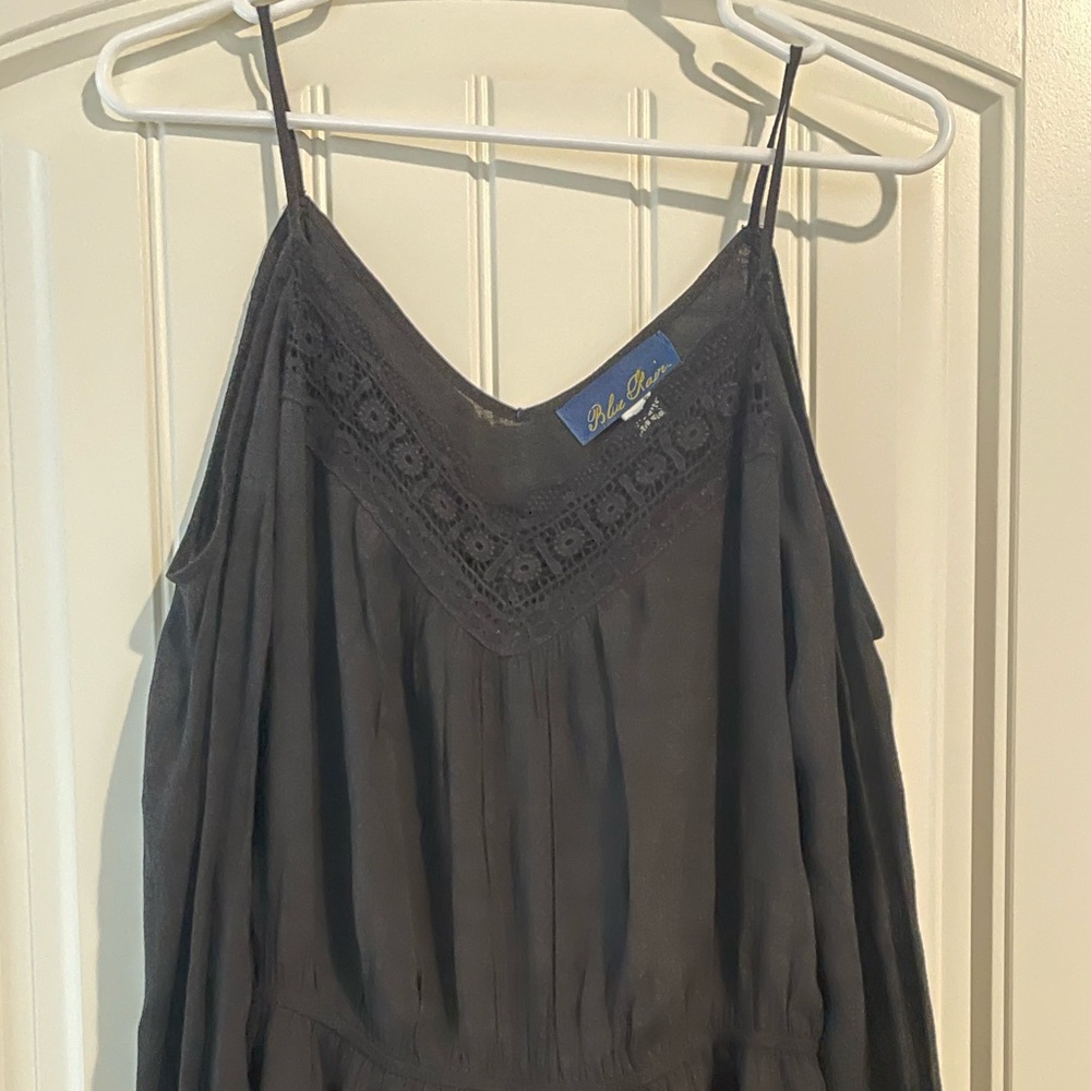 Black Blue Rain Romper